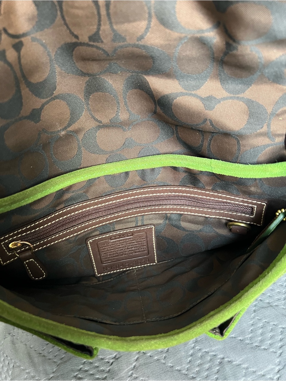 Coach Green Suede Belt-Accent SoHo Shoulder Bag - Picture 4 of 10